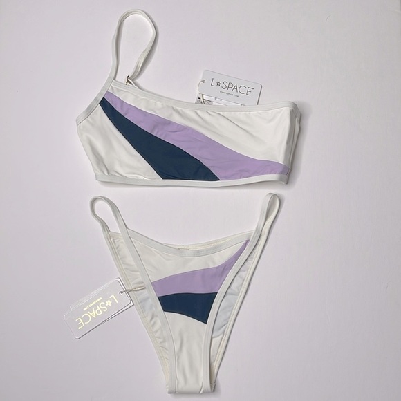 L*Space Swim Set Daybreak Bottom Bitsy and Top Slate/lily/cream Small - Picture 7 of 7
